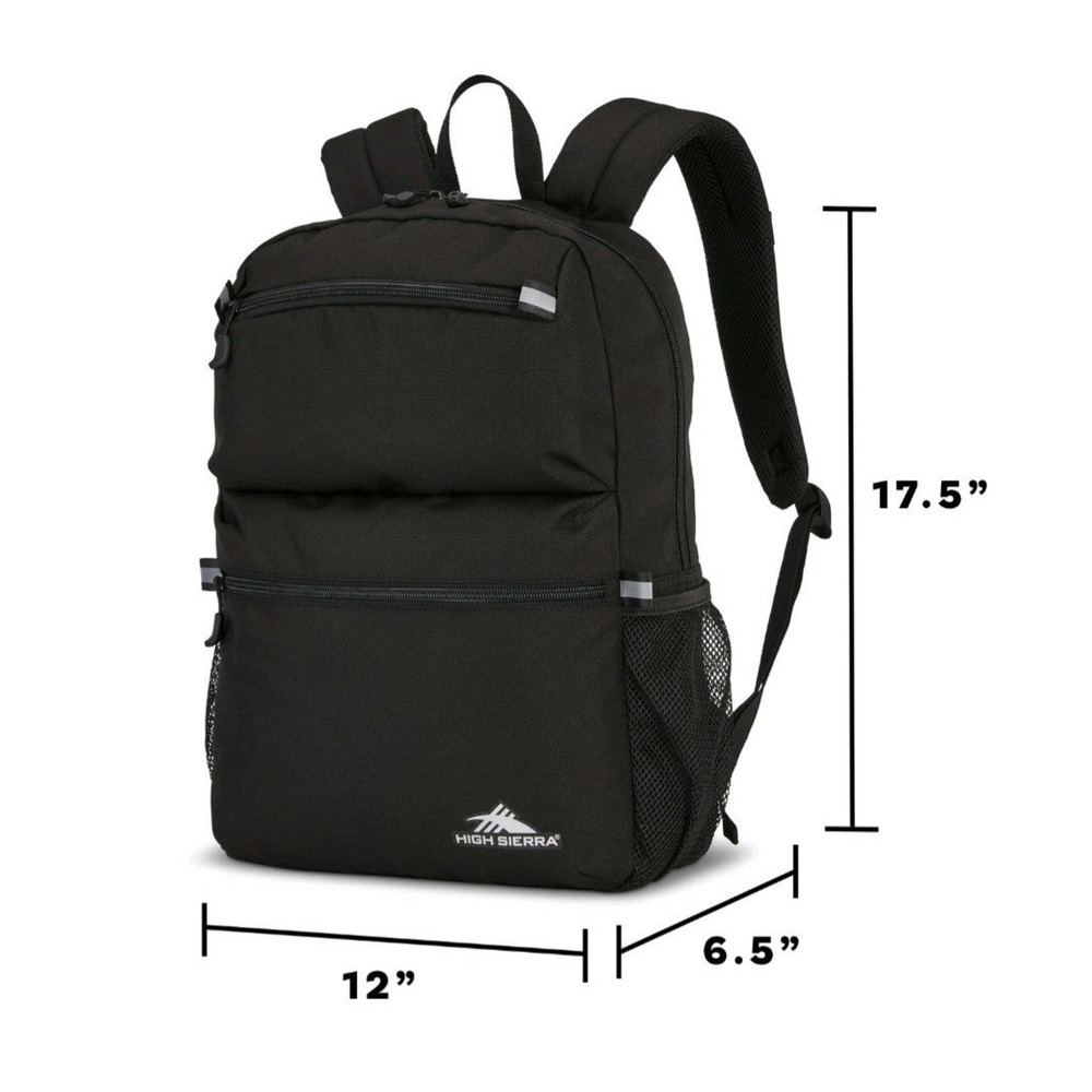 High Sierra Abbreviate Backpack, Laptop Bookbag for Travel One Size Black New - Picture 3 of 13